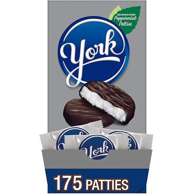 YORK Dark Chocolate Peppermint Patties Candy Bulk Box 84 oz (175 Pieces)