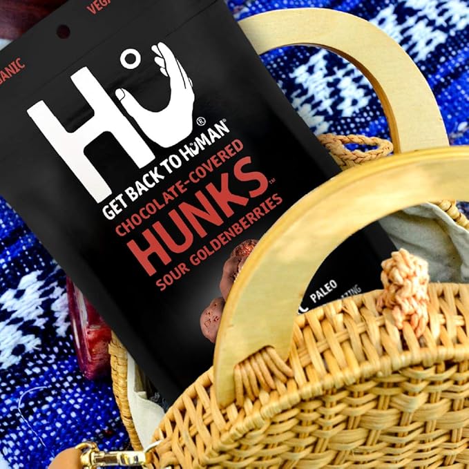Hu Hunks Vegan Chocolate Covered Sour Goldenberries | 2 Pack | Non-GMO Gluten Free Paleo Organic Dark Chocolate