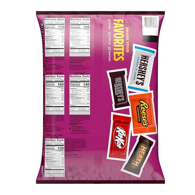 Hershey's Assorted Chocolate Factory Favorites Snack Size Candy 155 Pieces