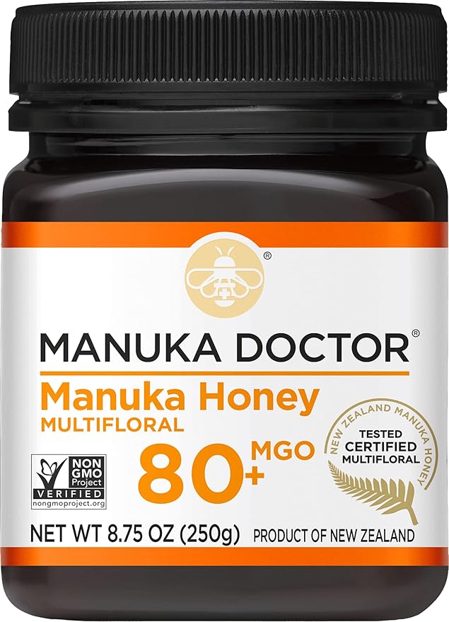 Manuka Doctor - MGO 80+ Manuka Honey Multifloral 100% Pure New Zealand Honey. Certified. Guaranteed. Raw. Non-GMO (8.75oz)