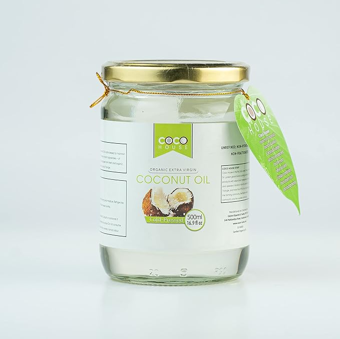 Coco House Organic Extra Virgin Coconut Oil Unrefined Unrefined Cold Pressed USDA Organic (16.90 Oz)