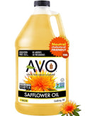 AVO High Oleic Safflower Oil Bulk 1 Gallon NON-GMO Naturally Processed High Smoke Point 510°F
