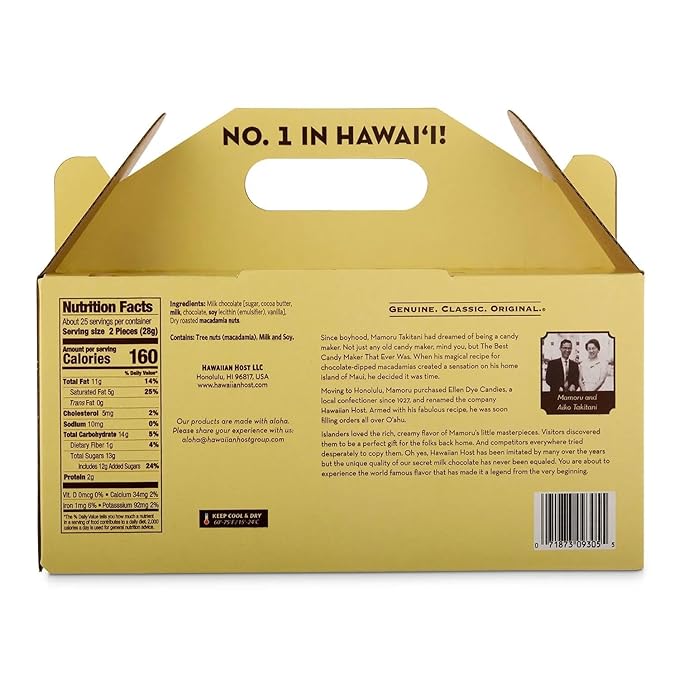 Hawaiian Host Alohamacs Milk Chocolate Covered Macadamia Handy Pack 5 pack Gift Box
