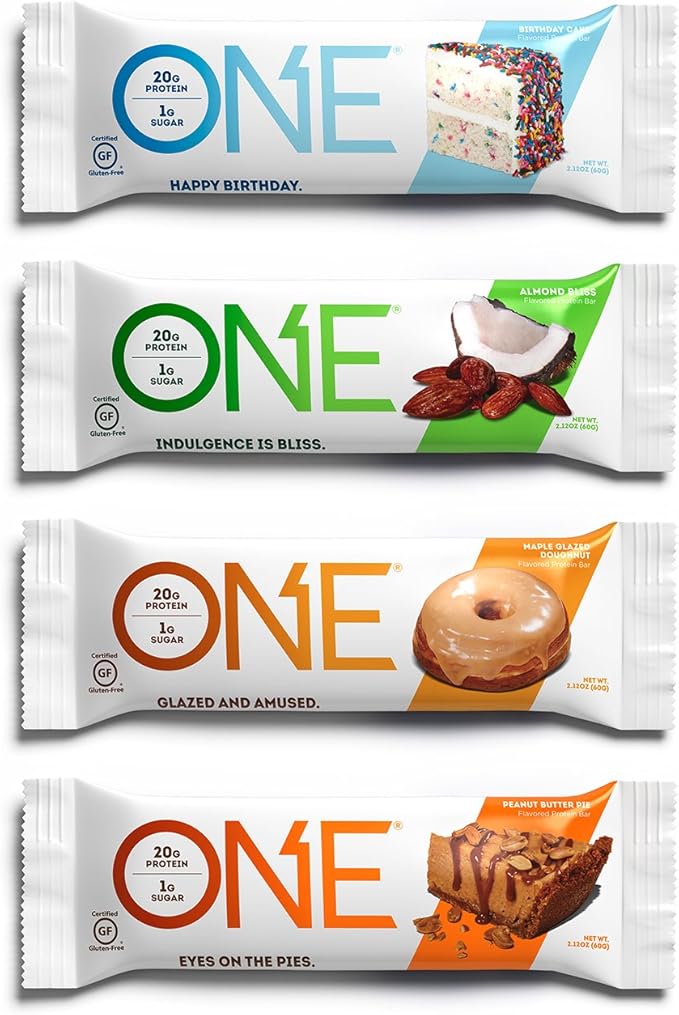 ONE Protein Bars Best Sellers Variety Pack Gluten Free Protein Bars with 20g Protein and 1g Sugar Pantry Staples 2.12 oz (12 Count)