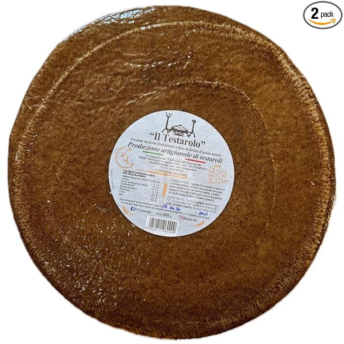 Testaroli Italian Artisanal Pasta - Ancient Italian Pasta Imported from Tuscany - Soft Rustic Texture Pancake Pasta - Ready to Cut &amp Boil - 17.6oz (500g) - Pack of 2