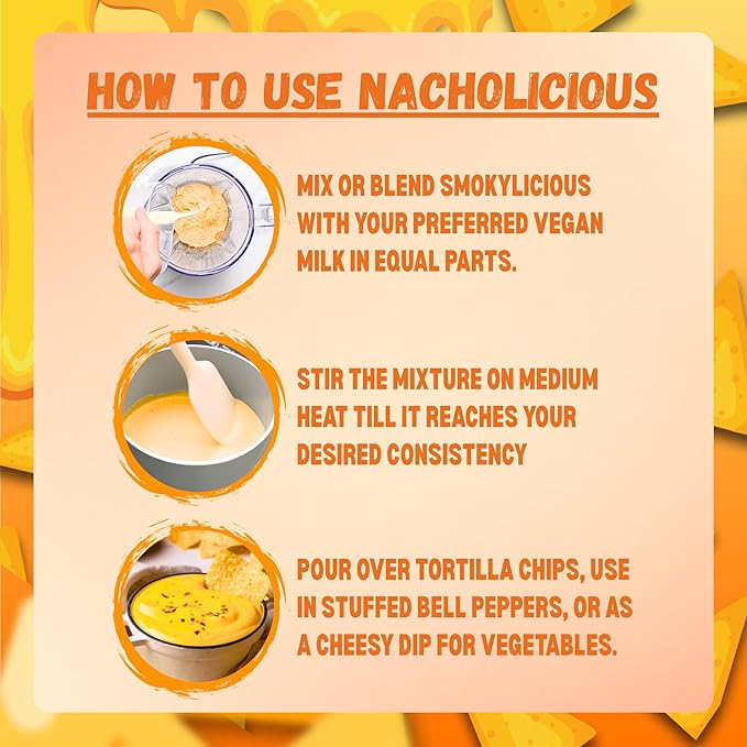 Gloriously Vegan NoochyLicious NachoLicious - Delicious Vegan Bacon Flavoured - Make Restaurant-Quality Vegan Nachos at Home - Free Recipes Included