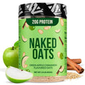 Naked Oats - Apple Cinnamon Overnight Oats 20g Whey Protein Gluten-Free Oatmeal Instant Breakfast or Shake High Protein Oatmeal High Fiber Breakfast Shake Non GMO No Soy - 12 Servings