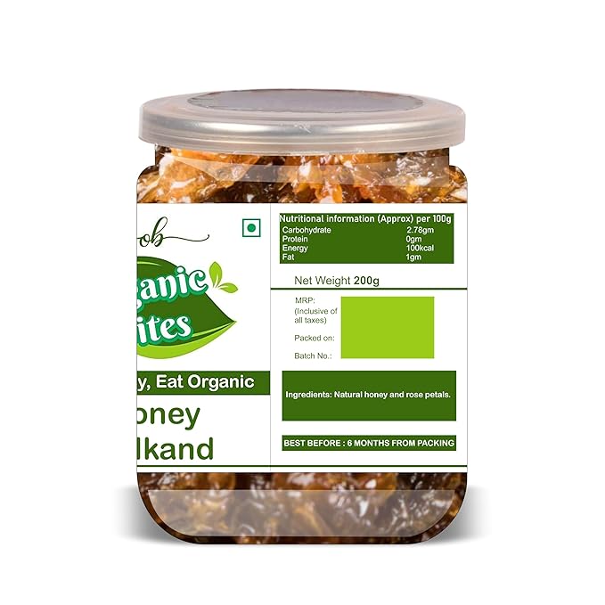 ORGANIC BITES Honey Gulkand 500 Gram Airtight Container