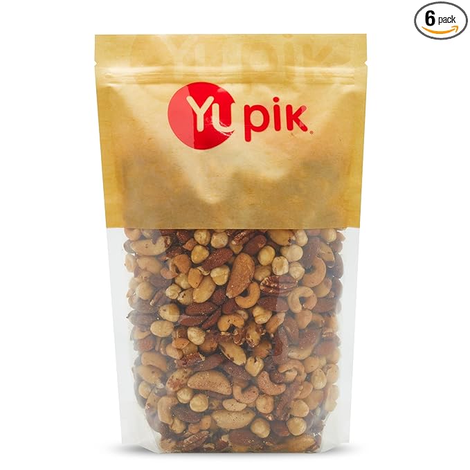 Yupik Deluxe Salted Roasted Mixed Nuts Without Peanuts 2.2 lbs. (Pack of 6)