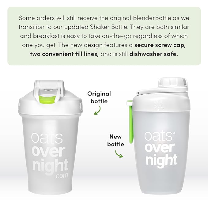 Oats Overnight French Toast - Overnight Oats with 20g Whey Protein High Fiber Breakfast Protein Shake - Gluten Free Oatmeal Non GMO High Protein Oatmeal (2.7 oz per Meal) (8 Pack + Bottle)