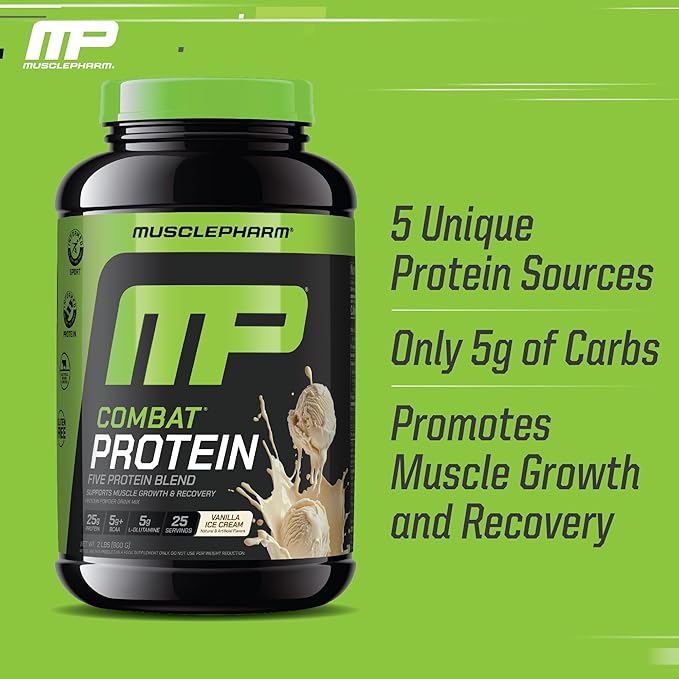 Muscle Pharm Combat Protein 2lb Vanilla and Combat Chocolate Cake Sport Bars