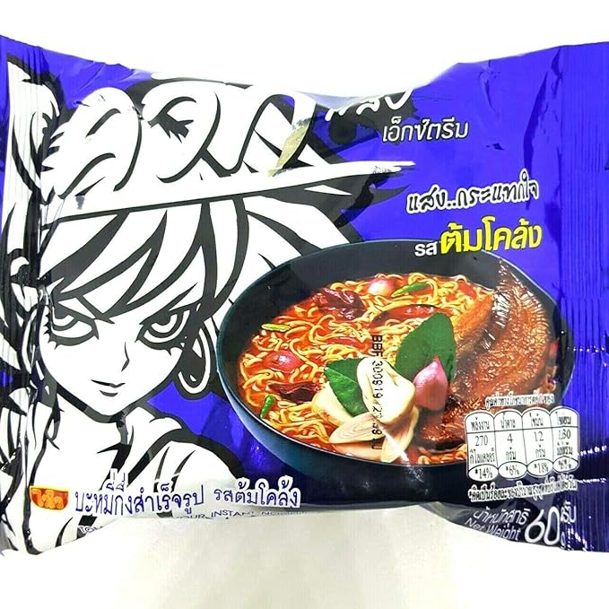 (60g. x 5 Packs) Tom Klong Flavour Quick Cooking Thai Instant Noodles Soup Fest Spicy Food