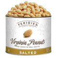 FERIDIES Extra Large Gourmet Virginia Salted Peanuts Cooked in Pure Peanut Oil No Preservatives Non-Gmo Kosher Certified - 36 Oz Tin