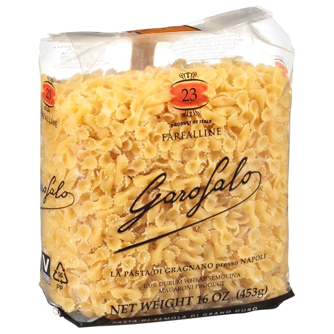 Garofalo - Premium Durum Wheat Semolina Farfalline Pasta Italian Made Bronze-Drawn Al-Dente One-Ingredient Pasta (4 pack)