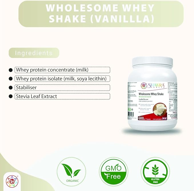 Wholesome Whey Protein Shake (Vanillla) - Spirituality Science &amp Supplements by Shakra Health
