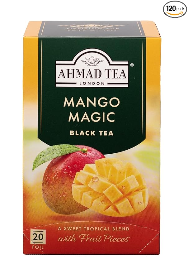 Ahmad Tea Mango Magic Black Tea 20-Count Boxes (Pack of 6)