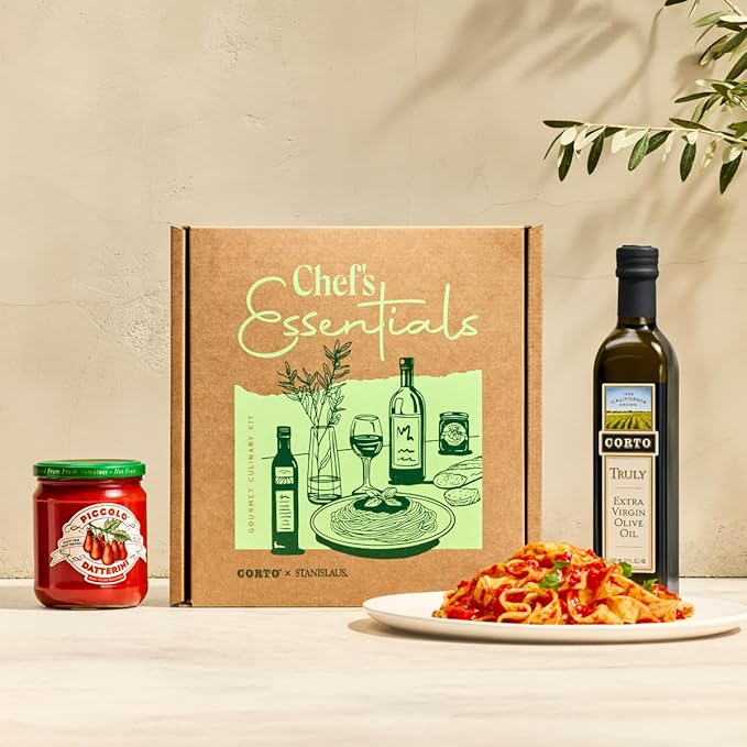 Corto x Stanislaus Chef’s Essentials Kit – TRULY Extra Virgin Olive Oil - Ultra-Fresh Fall Harvest &amp Piccolo Datterini Baby Plum Tomatoes – Handpicked - Loved by Pro Chefs now for Home Chefs