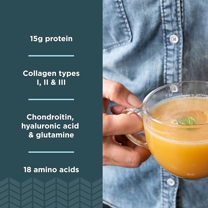 Ancient Nutrition Bone Broth Protein Powder Chicken Soup Grass-Fed Chicken and Beef Bone Broth Powder 15g Protein Per Serving Supports a Healthy Gut 15 Servings