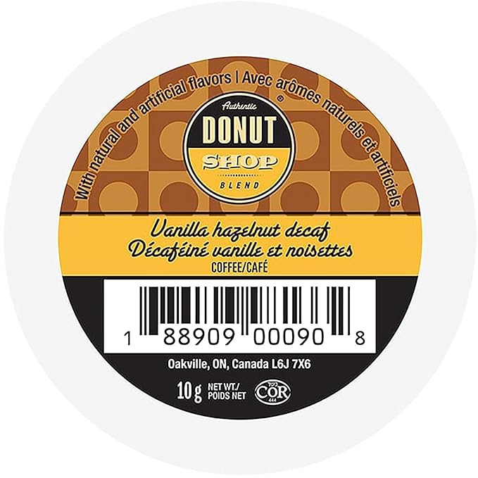 Authentic Donut Shop Blend Medium Roast Coffee Pods Decaf Vanilla Hazelnut Single Serve Cups for Keurig K Cup Brewers 24 Count per Box 2 Boxes