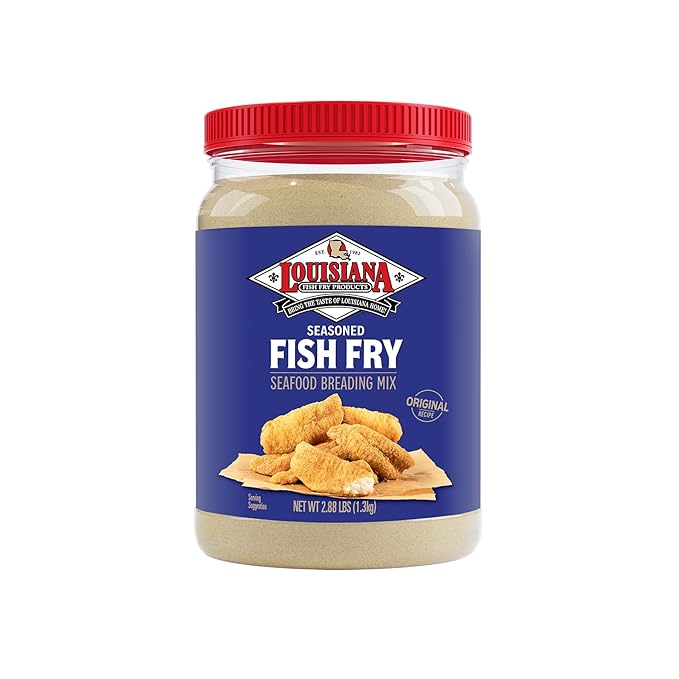 Louisiana Fish Fry Seasoned Fish Fry Seafood Breading Mix 2.88 Pound (Pack of 1) - Season and Cook All Your Fish Shrimp Oysters Vegetables and More to Crispy Perfection