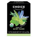 Choice Organic Mint Sage Herbal Tea Caffeine Free 16 Bags (Pack Of 6)