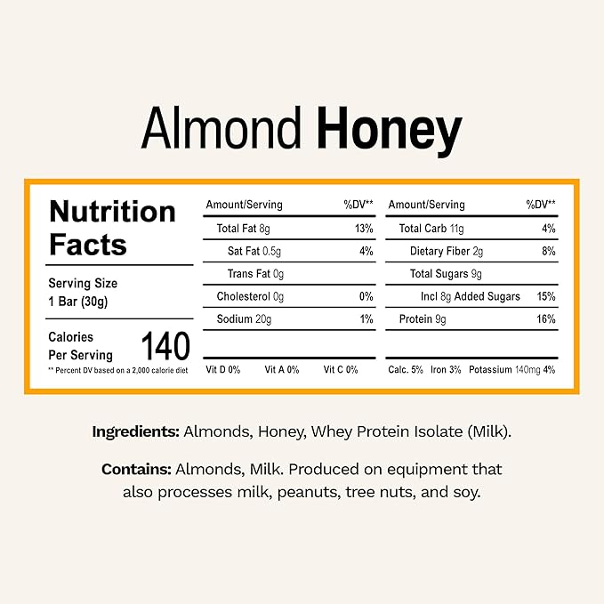 Rise Bar Rise Minis Mini Protein Bars Almond Honey 24 Snack-Size Protein Bars 1.05 oz (30 g) Each