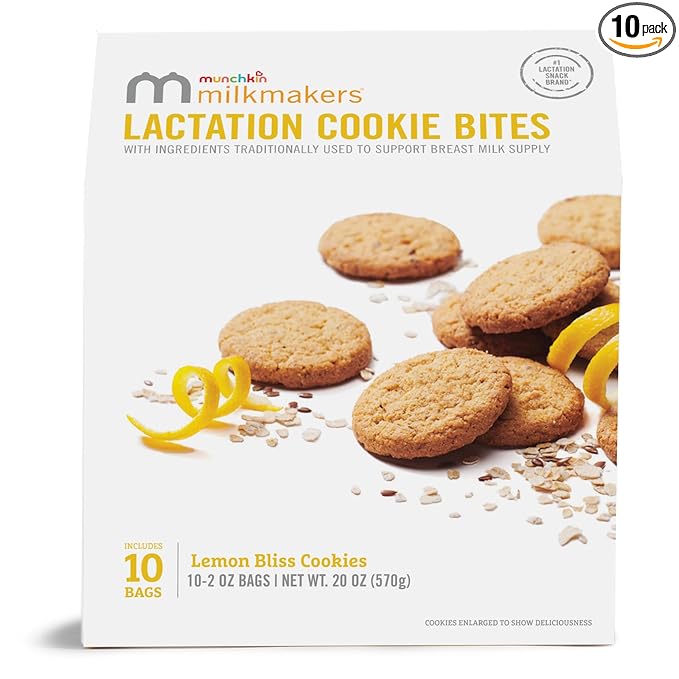 Munchkin Milkmakers Lactation Cookie Bites Lemon Bliss 10 Ct