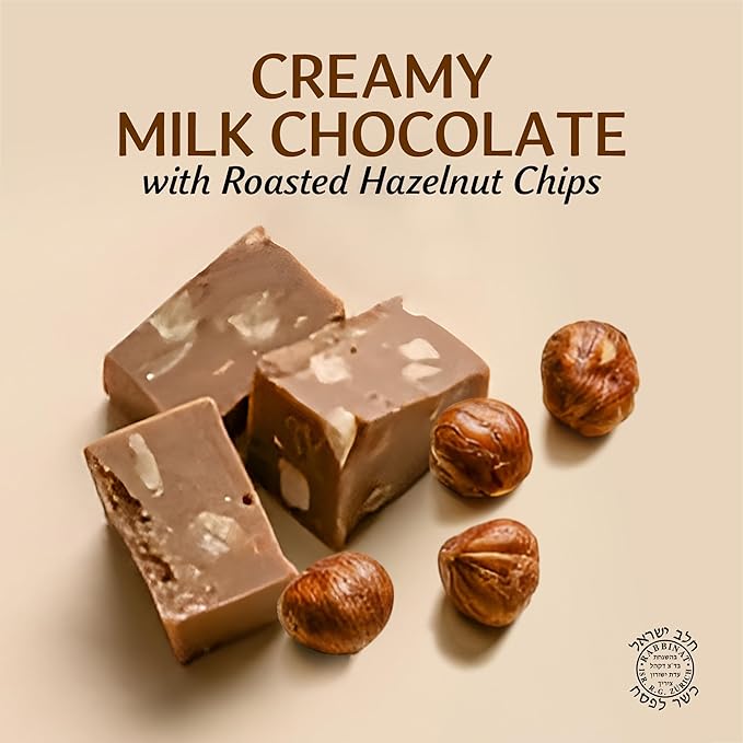 Schmerling's Minor Premium Swiss Chocolate Bars - Crunchy Milk Chocolate Candy Bars with Roasted Hazelnuts - GMO-Free Kosher for Passover OU - 22g Each - Bulk (Pack of 30)