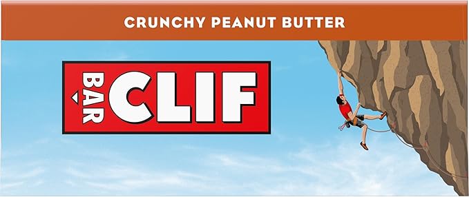 CLIF BAR - Crunchy Peanut Butter - Made with Organic Oats - Energy Bars - Non-GMO - Plant Based Protein Bars (12 Pack)