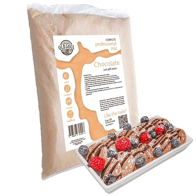 ALDKitchen Poffertjes Waffle Mix | Chocolate &amp Vanilla Flavour | Soy &amp Nut free | Mini Dutch Pancake Batter (Chocolate 5 Pound (Pack of 1))