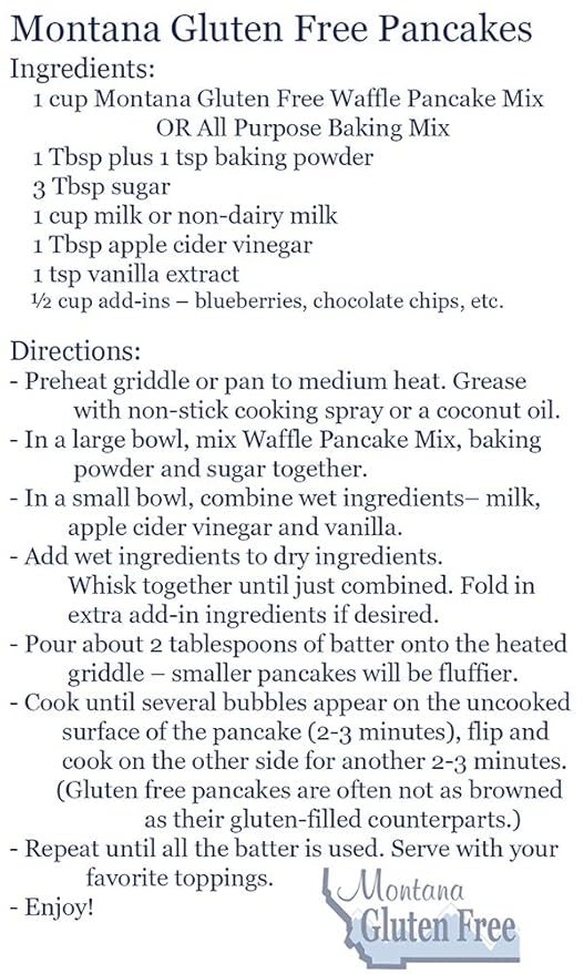 Montana Gluten Free Organic Waffle Pancake Mix 3lb package