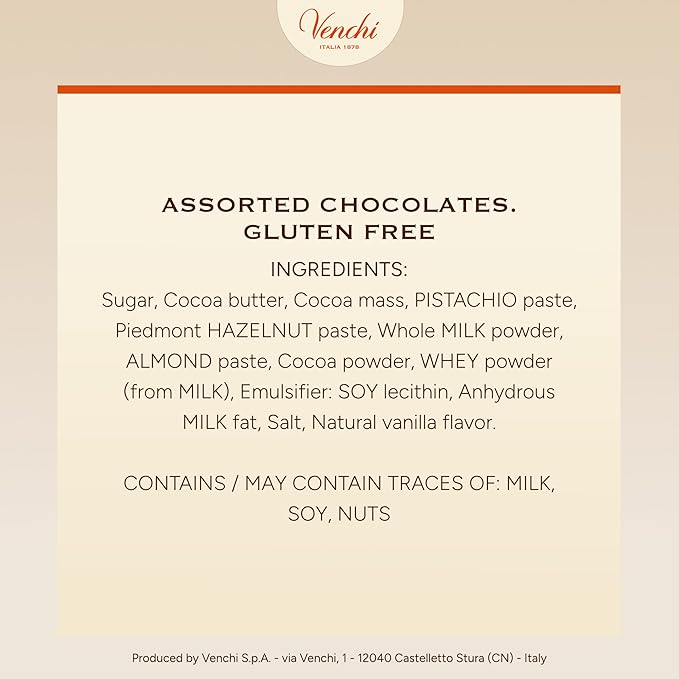 Venchi - Spring Tray Box with 12 Cremini Venchi Spring Collection 4.76 Oz Gluten Free Gift Idea