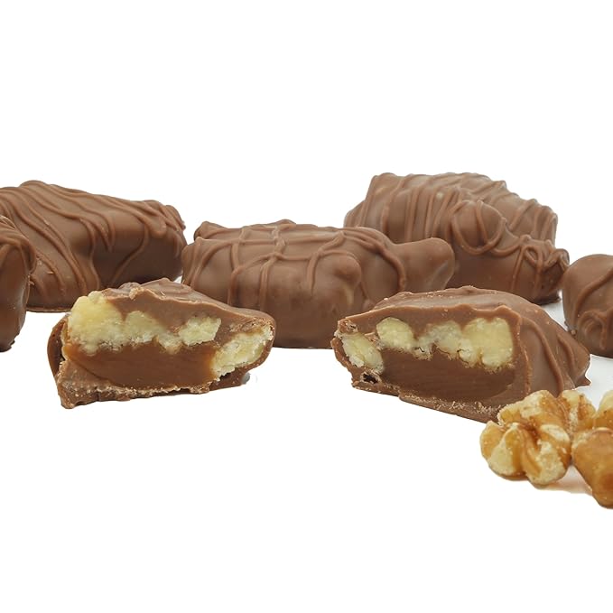 Philadelphia Candies Vanilla Walnutettes (Caramel Walnut Clusters) Milk Chocolate 1 Pound