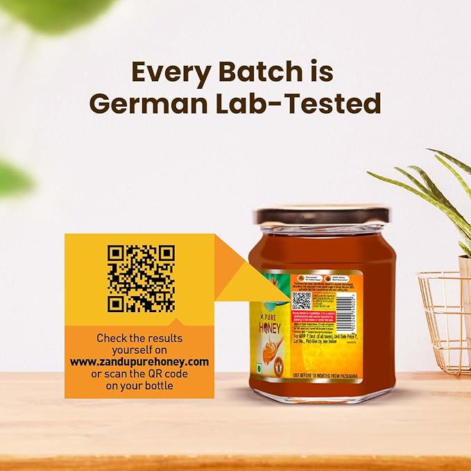 Zandu Pure Honey with Cinnamon Green Tea &amp Lemon 100% Purity No Added Sugar 250g
