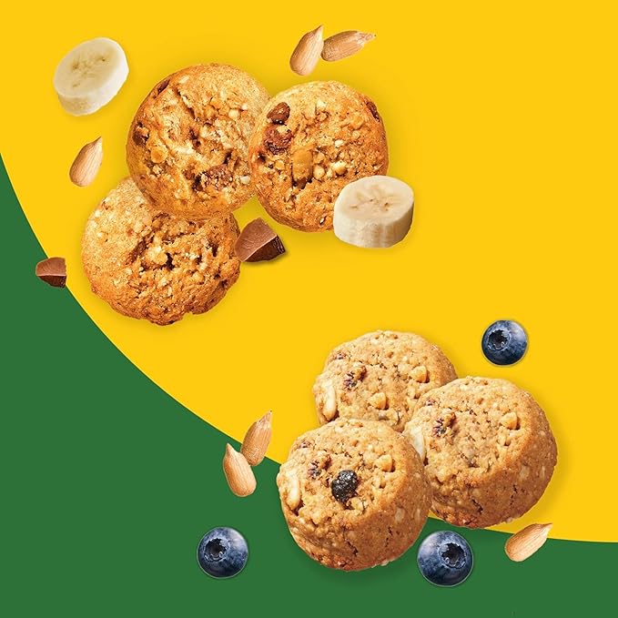 belVita Energy Snack Bites Variety Pack Whole Grain Breakfast Snacks Banana Dark Chocolate (9) Lemon Poppy Seed (8) &amp Blueberry Sunflower Seed (8) 25 Count
