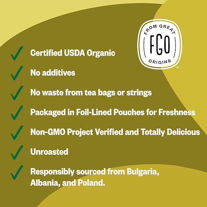 FGO Organic Dandelion Root Loose Tea Cut and Sifted Caffeine Free 16oz Bulk Resealable Bag Packaging May Vary (Pack of 1)