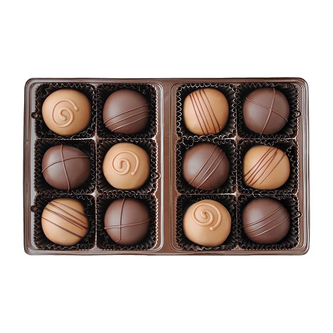 Vermont Nut Free Chocolates Boxed Chocolates (Truffle Assortment) 12-Piece Nut-Free Egg-Free Kosher