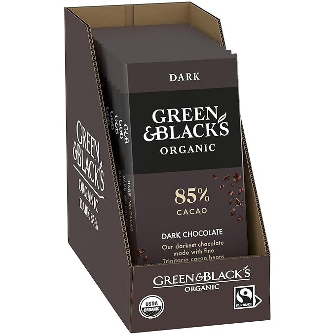Green &amp Black's Organic Dark Chocolate Bar 85% Cacao 10 - 3.17 oz Bars