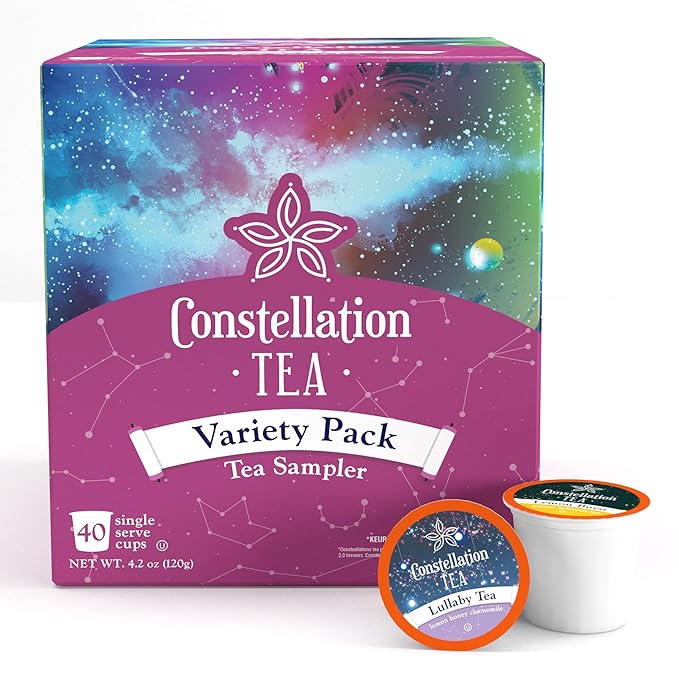 Constellation Tea Assorted Variety Pack Sampler Tea Pods Compatible with K Cup Brewers Including 2.0 40 Count