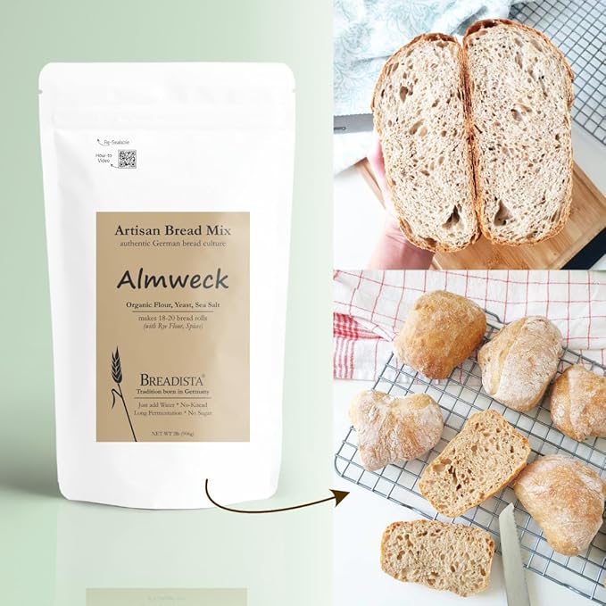 VALUE Pack - 5 assorted Breadista Bread Mixes - 11.5 lbs of 100% Organic US grown Flour for traditional artisan bread baking - Bread Rolls Pizza Panettone