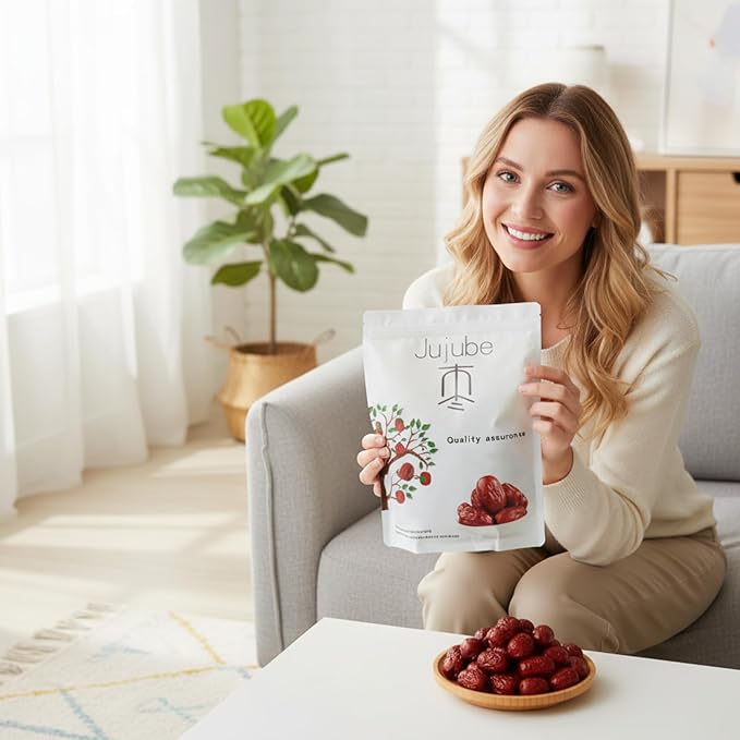 DGYLHBJ Jujube Dates 2.2LB/1000g Chinese Red Date Selected Dried Jujubes for Tea Baking Cooking Chewy Snacks Without Additives 红枣 (Small Date-2.2LB)