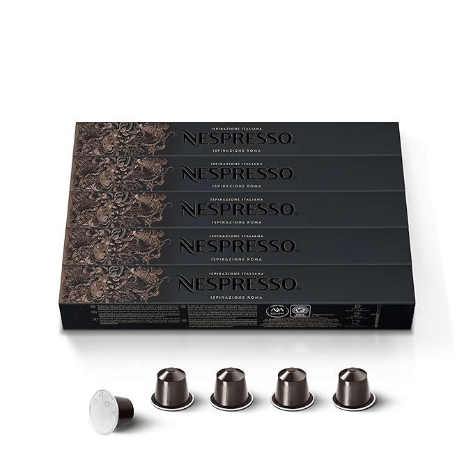 Nespresso Capsules Original Line Roma Intenso Medium Roast Coffee 50 Count Coffee Pods