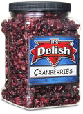 Dried Cranberries by It's Delish 36 Oz Jumbo Container – Bulk Fresh Cranberry Dried Fruit – Great for Salads Topping Cooking Baking Snacking and Mixes - Vegan OU Kosher Certified