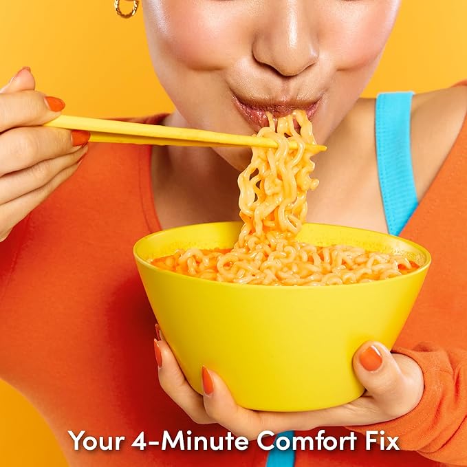 Cheesy Ramen – Spicy Cheddar Soup Ramen | Bold Cheesy Heat Korean-Style Spice | 3.92 oz (Pack of 8)