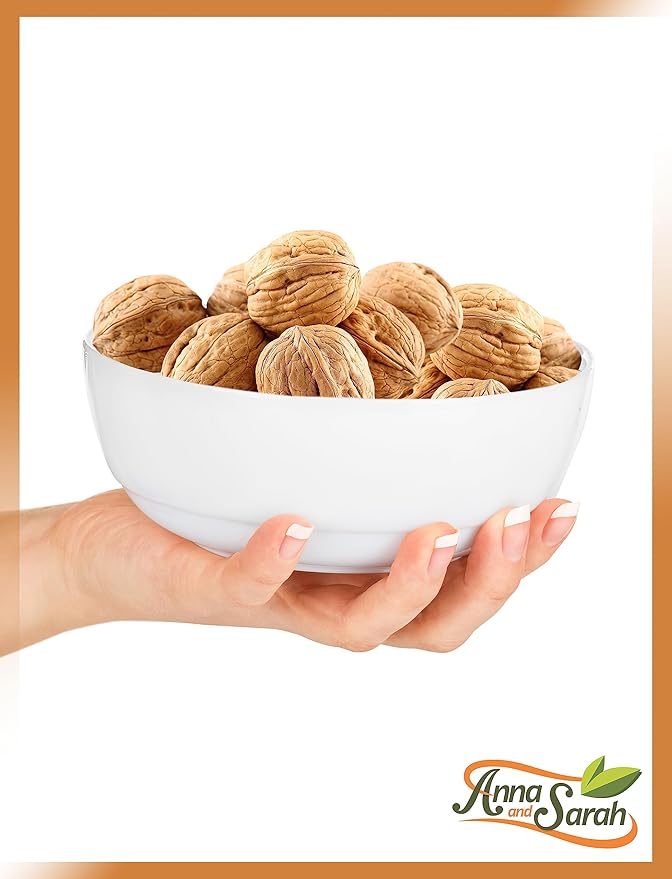 Anna and Sarah Walnuts in Shell Jumbo Fresh Buttery Taste Easy to Crack California Chandler Natural Shells Not Bleached in Box (9 Lbs)
