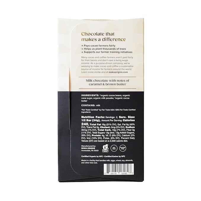 Moka Origins Organic Chocolate Bar Pack – Bean-to-Bar Direct &amp Fair Trade Small-Batch Ethically Sourced Gourmet Artisan Craft Chocolate (6-Pack Variety)