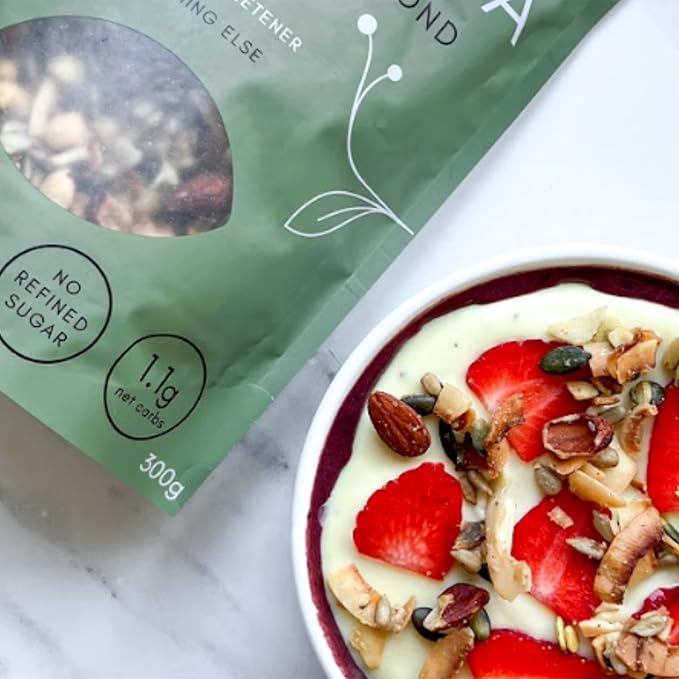 Keto Hana Coconut &amp Almond Original Butter Keto Granola Breakfast Cereal with just 1.1g Net Carbs (300g) Low Carb High Protein Snack
