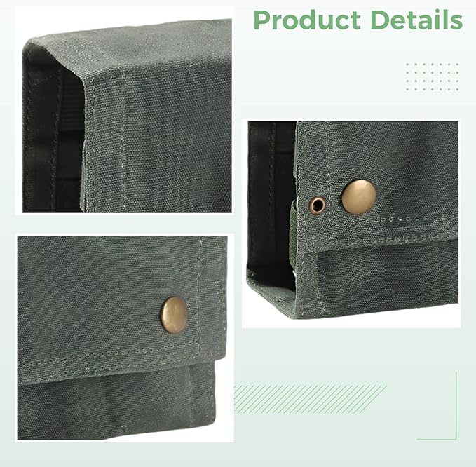 9 Pcs Compact Travel Spice Set Foldable Canvas Seasoning Kit With Glass Vessels Army Green For Bbqs And Outdoors