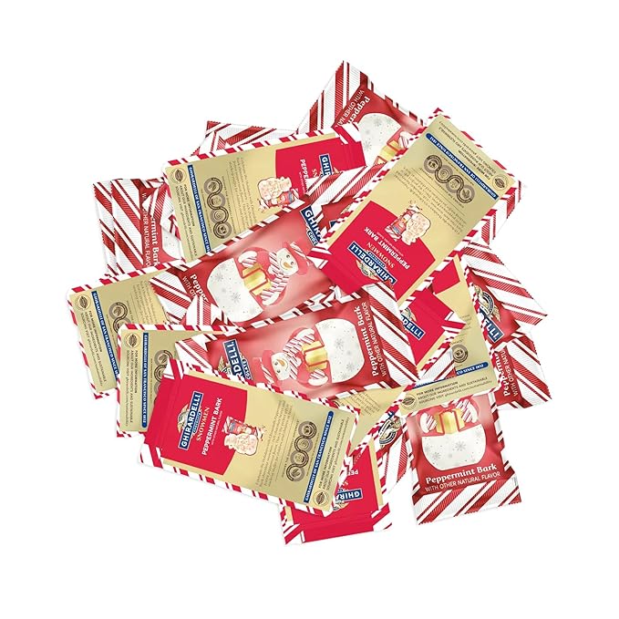 Ghrardlli Peppermint Bark Snowman Squares – Individually Wrapped Holiday Chocolates – White Chocolate with Peppermint Crunch – 1 lb Bulk Pack (Approx. 22–26 Squares) – Perfect for Christmas Gifts Sto