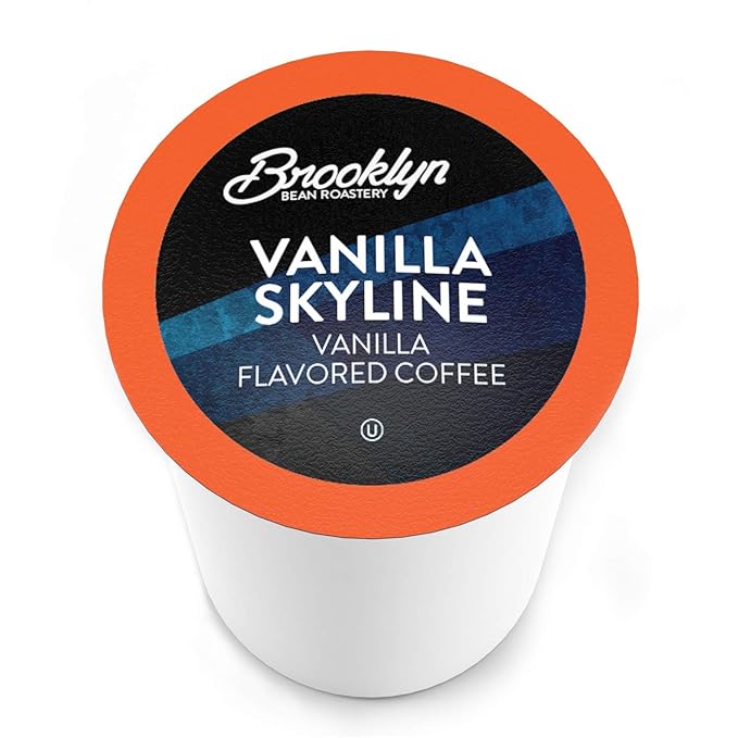 Brooklyn Beans Vanilla Skyline Gourmet Coffee Pods - Compatible with Keurig K Cup Brewers Including 2.0 Machines 40 Count Rich and Creamy Vanilla Flavored